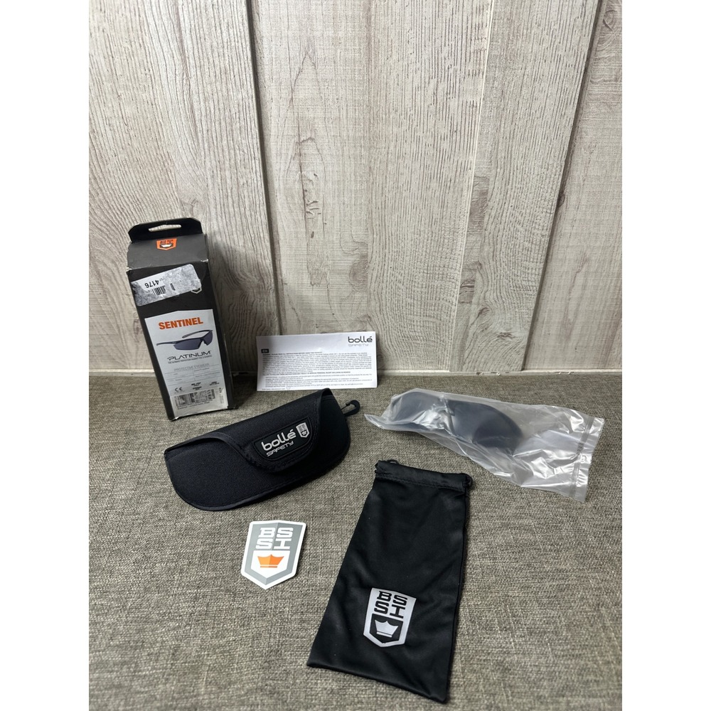 Bolle Safety Sentinel BSSI Tactical Ballistic Sunglasses Black Platinum Coating